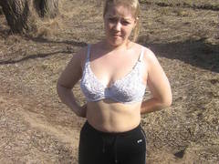 See my exwife's nude pics posing outdoors on the meadow and sitting on my car. Image 5