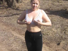 See my exwife's nude pics posing outdoors on the meadow and sitting on my car. Image 7