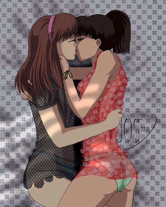 Anime cartoon lesbian reply