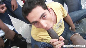5 Black Big Cocks Against 1 White Tight Hole