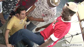 5 Black Big Cocks Against 1 White Tight Hole